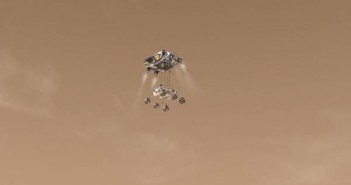Klatka z animacji - lądowanie MSL na Marsie / Credits - NASA