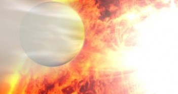 Artystyczna wizja wpływu rozbłysku z 7 września 2011 na egzoplanetę HD 189733 b / Credits - NASA's Goddard Space Flight Center