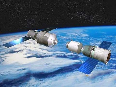 Wizualizacja operacji cumowania pojazdu Shenzhou do modułu Tiangong-1