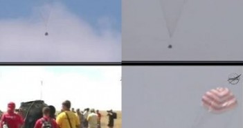 Sceny z lądowania Sojuza TMA-03M - 01.07.2012 / Credits - NASA TV