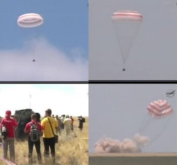 Sceny z lądowania Sojuza TMA-03M - 01.07.2012 / Credits - NASA TV