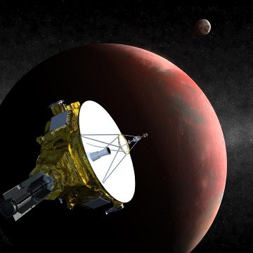 Wizja sondy New Horizons przelatującej obok Plutona / Credits - NASA, JPL