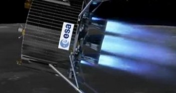 Artystyczna wizja europejskiego lądownika księżycowego, schodzącego z orbity Srebrnego Globu / Credits - ESA