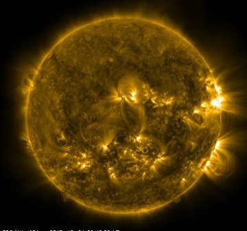 Widok Słońca w dniu 1 października 2012 / Credits - NASA, SDO