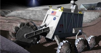 Koncepcja księżycowej koparki, wydobywającej hel-3 z regolitu / Credits - NASA