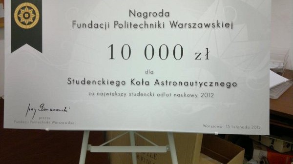 Czek 10000 zł dla SKA / Credits - SKA