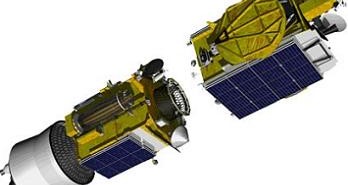 Satelity Łucz-5B oraz Jamał-300K / Credits: Zakłady Reszetniewa