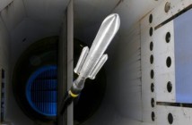 Model rakiety SLS w tunelu aerodynamicznym TDT w ośrodku Langley Research Center / Credits: NASA/LaRC
