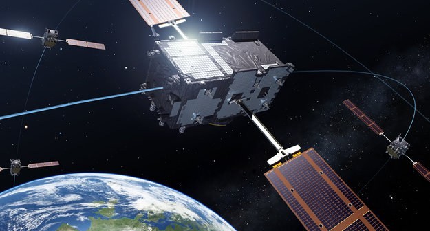 Satelity Galileo na orbicie - wizualizacja / Credtis: ESA