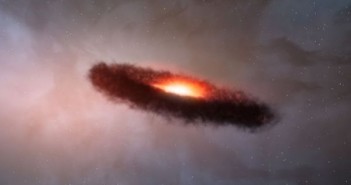 Wizja artystyczna ukazująca gazowo-pyłowy dysk wokół brązowego karła / Credits: ALMA (ESO/NAOJ/NRAO)/M. Kornmesser (ESO)