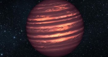 Grafika przedstawiająca poglądowy wygląd brązowego karła 2MASSJ22282889-431026, który został zobrazowany przez teleskopy Hubble i Spitzer. Rezultaty obserwacji są zaskakujące: na tym brązowym karle występują rozbudowane układy chmur, które przemieszczane są przez wiatry / Credits: NASA/JPL-Caltech