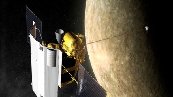 Artystyczna wizja sondy MESSENGER nad Merkurym / Credits: NASA/Johns Hopkins University Applied Physics Laboratory/Carnegie Institution of Washington