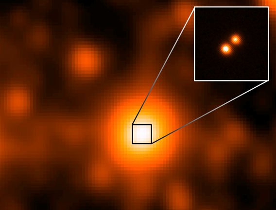 Obserwacje WISE (duże zdjęcie) i teleskopu Gemini (ramka) / Credits -  NASA/JPL/Gemini Observatory/AURA/NSF