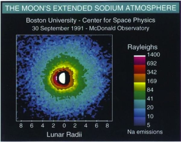 Poświata od sodu w księżycowej atmosferze / Credits: NASA