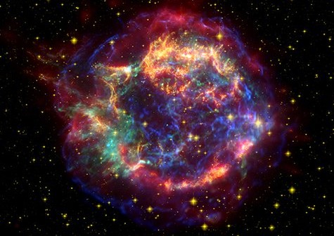 Pozostałość po supernowej Cassiopeia A / Credits - NASA/JPL-CALTECH/O. KRAUSE (STEWARD OBSERVATORY)