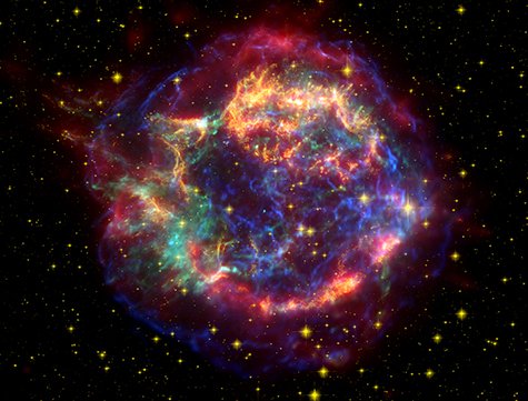 Pozostałość po supernowej Cassiopeia A / Credits - NASA/JPL-CALTECH/O. KRAUSE (STEWARD OBSERVATORY)