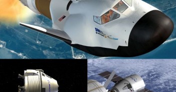 Pojazdy Dragon, CST-100 i Dream Chaser / Credits - SpaceX, Boeing i Sierra Nevada