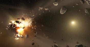 Wizja artystyczna przedstawiająca proces powstania rodziny asteroid / Credits: NASA/JPL-Caltech