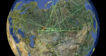 Falę uderzeniową meteorytu czelabińskiego odnotowało 20 stacji CTBTO / Credits: CTBTO, Google Maps