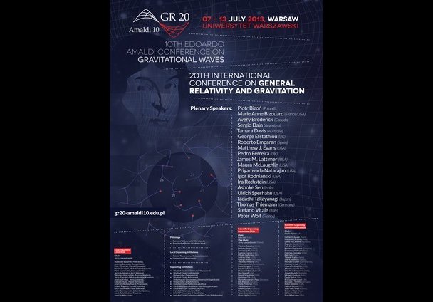 Plakat konferencji GR20/Amaldi10 / Credits - organizatorzy GR20/Amaldi10