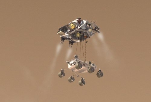 MSL ląduje na powierzchni Marsa / Credits - NASA