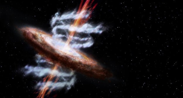 Galaktyka z czarną dziurą - cel obserwacji misji L2 i L3 / Credits - ESA/AOES Medialab