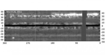 Turbulencje atmosfery Saturna w marcu 2011 roku / Credits - NASA, JPL-Caltech