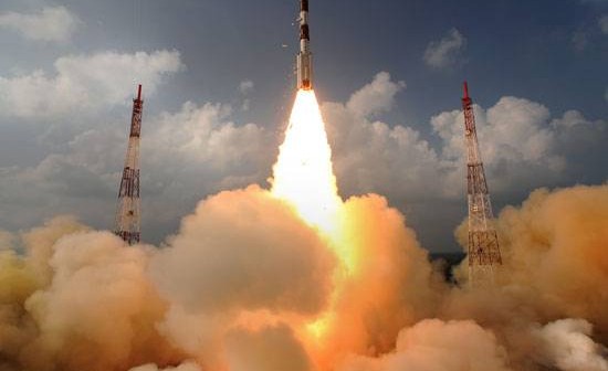 Start rakiety PSLV z sondą Mangalyaan / Credits: ISRO