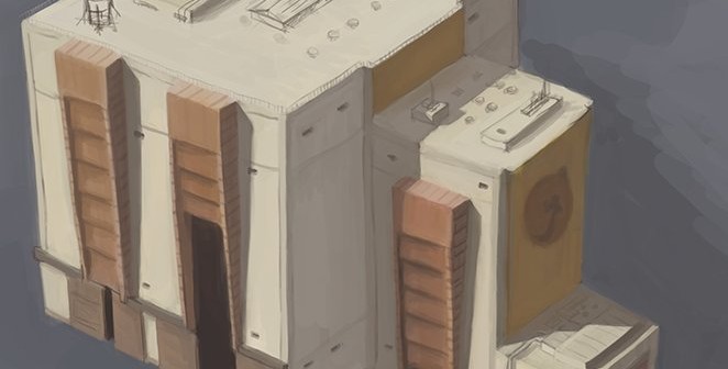 Vehicle Assembly Building - graphics concept for Race To Mars / Credits - Intermarum