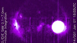 Rozbłysk klasy M9.9 z 1 stycznia 2014 / Credits - NASA, SDO