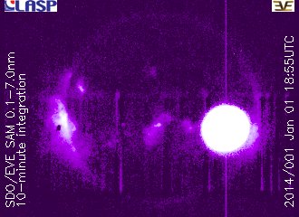 Rozbłysk klasy M9.9 z 1 stycznia 2014 / Credits - NASA, SDO