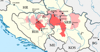 Mapa zasięgu powodzi na Bałkanach, stan na 16 maja 2014 roku / Credits: ArnoldPlaton, License: CC-BY-SA 3.0