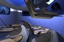 Koncepcja wnętrza komercyjnej wersji kapsuły CST-100 firmy Boeing / Credits: Boeing