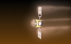 Wizualizacja hamowania atmosferycznego Venus Express zaplanowanego na przełom czerwca i lipca 2014. Zmniejszy ona wysokość orbity z 200 na 130 kilometrów / Credits: ESA/C. Carreau