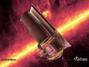 Kosmiczny Teleskop Spitzera w przestrzeni kosmicznej - wizualizacja / Credits: NASA