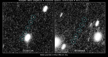 Potencjalni kandydaci znalezieni przez Teleskop Hubble dla misji New Horizons / Credits: NASA, ESA