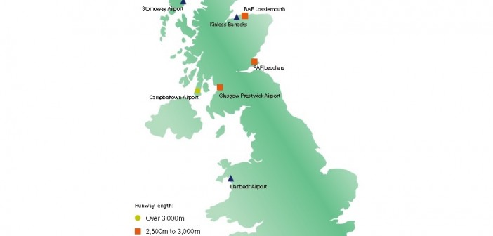 Lokalizacja proponowanych komercyjnych kosmodromów w Wlk. Brytanii / Credits - brytyjska CAA