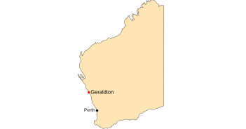 Geraldton na mapie Zachodniej Australii / Credits: Mark, License: CC-BY-SA 3.0