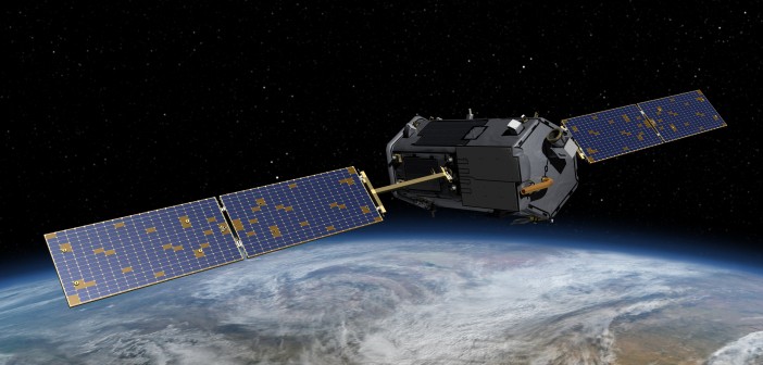 Wizualizacja satelity OCO-2 na orbicie okołoziemskiej / Credits: NASA/JPL-Caltech