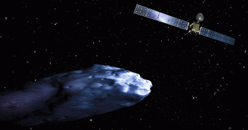 Rosetta i kometa 67P - wizualizacja / Credits: EADS Astrium