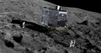Philae na powierzchni komety 67P - wizualizacja / Credit: ESA/ATG medialab