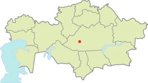 Położenie miasta Żezkazgan na mapie Kazachstanu