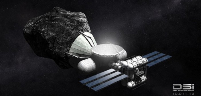 Koncepcja rafinerii przetwarzającej surowce pozyskane z asteroidy / Credit: Deep Space Industries