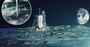 Grafika przedstawiająca koncepcję lądownika Lunar Mission One / Credits - LMO