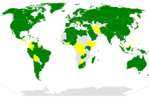 Mapa sygnatariuszy Traktatu o Przestrzeni Kosmicznej, stan na 1 stycznia 2013 r.