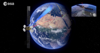 Wizualizacja połączenia laserowego między satelitami Sentinel 1A i Alphasat