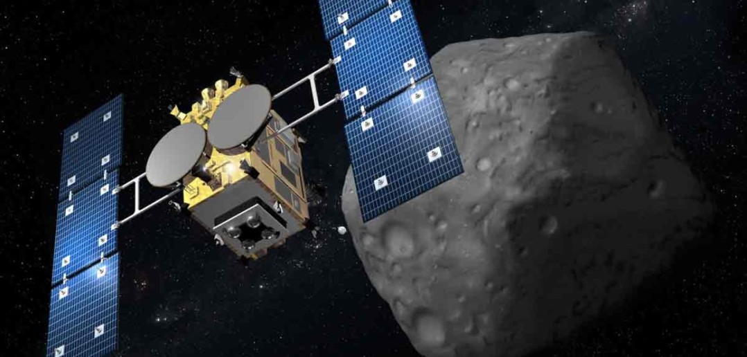 Hayabusa2 przy planetoidzie - wizja artystyczna / Credit: JAXA