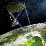 Wizja artystyczna satelity SMAP w czasie pracy na orbicie wokół Ziemi / Credits: NASA/JPL