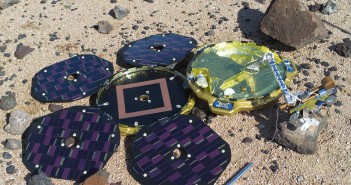 Model lądownika Beagle 2 w trakcie testów symulacyjnych na pustyni w Johnson Space Center