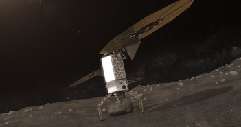 Wizja misji fazy bezzałogowej - sonda przechwyca głaz z powierzchni planetoidy / Credits - NASA